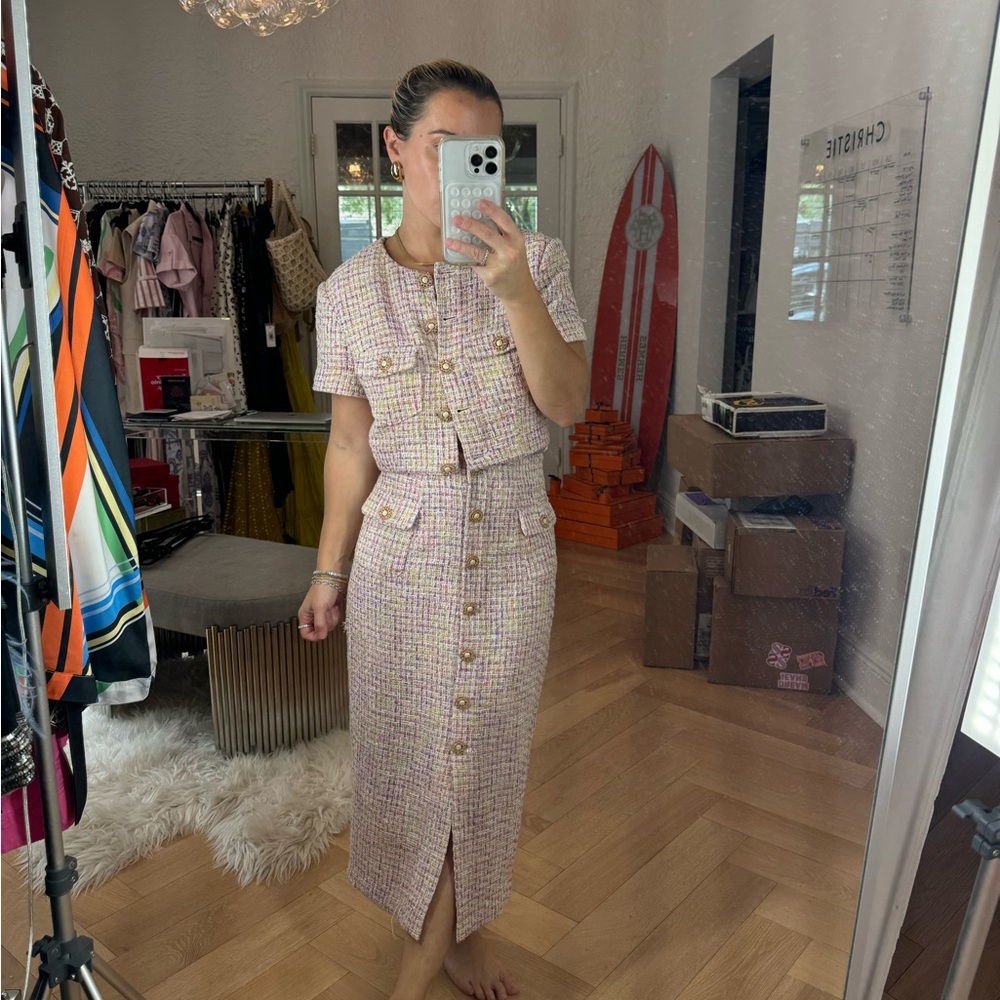 Elliatt Pink and Cream Skirt Set